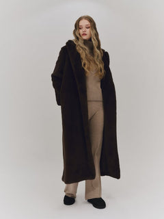 Talea Fake Fur Jacket - Dark Brown