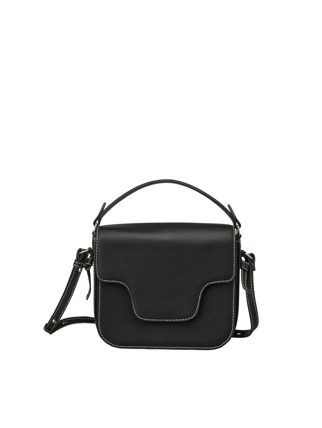 Glossy Cow Iris Bag - Black