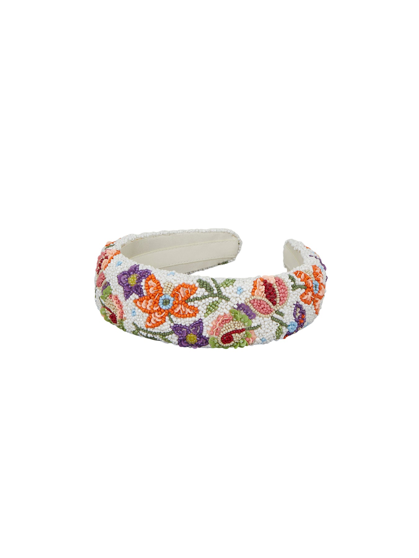Primula Wide Beaded Hairbrace - Birch White