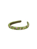Petulia Slim Beaded Hairbrace - Primrose Green