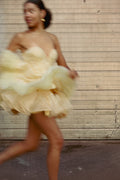 Sequins Mini Ruffle Dress - Italian Straw