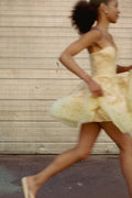 Sequins Mini Ruffle Dress - Italian Straw
