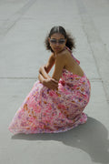 Crepe Halterneck Dress - Watercolor Bloom