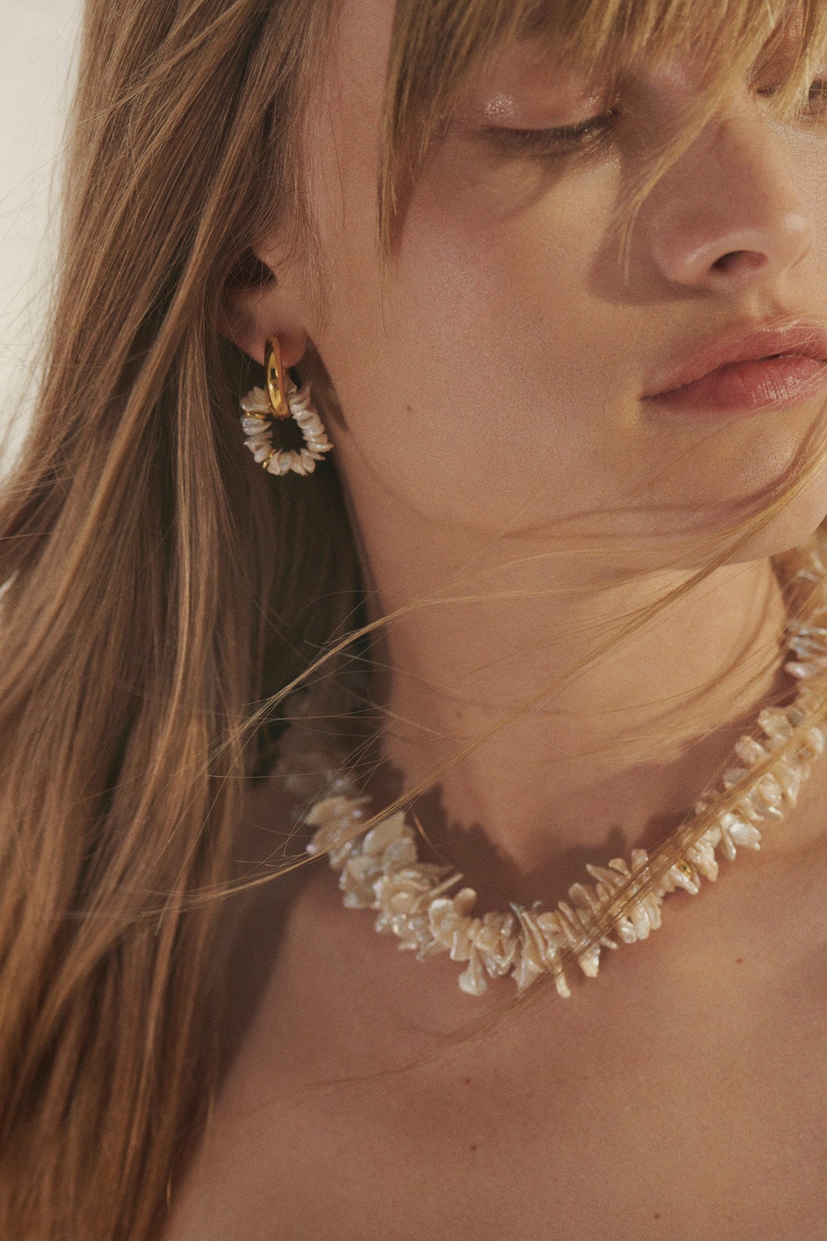 Pearl Power Hoop - Gold