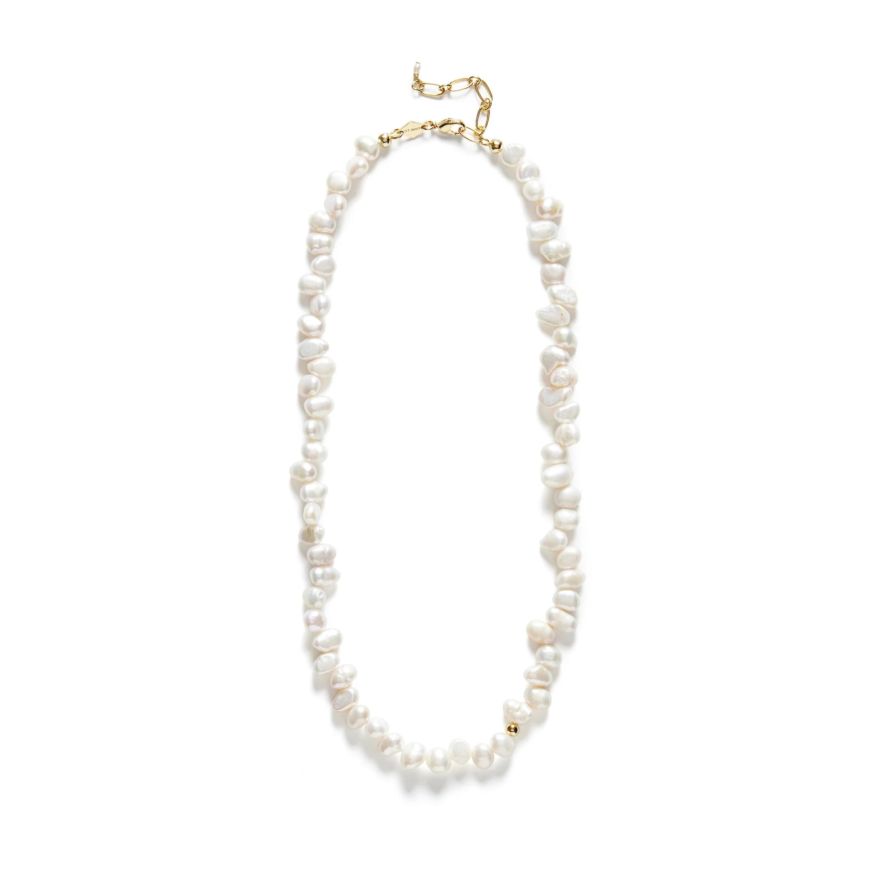 Pearly Drop Necklace - Guld