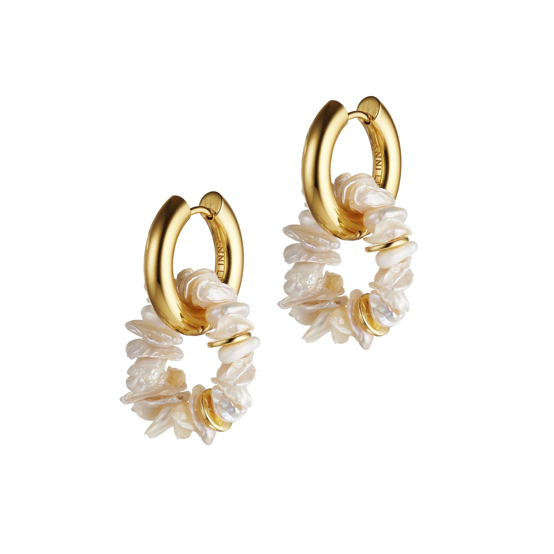 Pearl Power Hoop - Gold