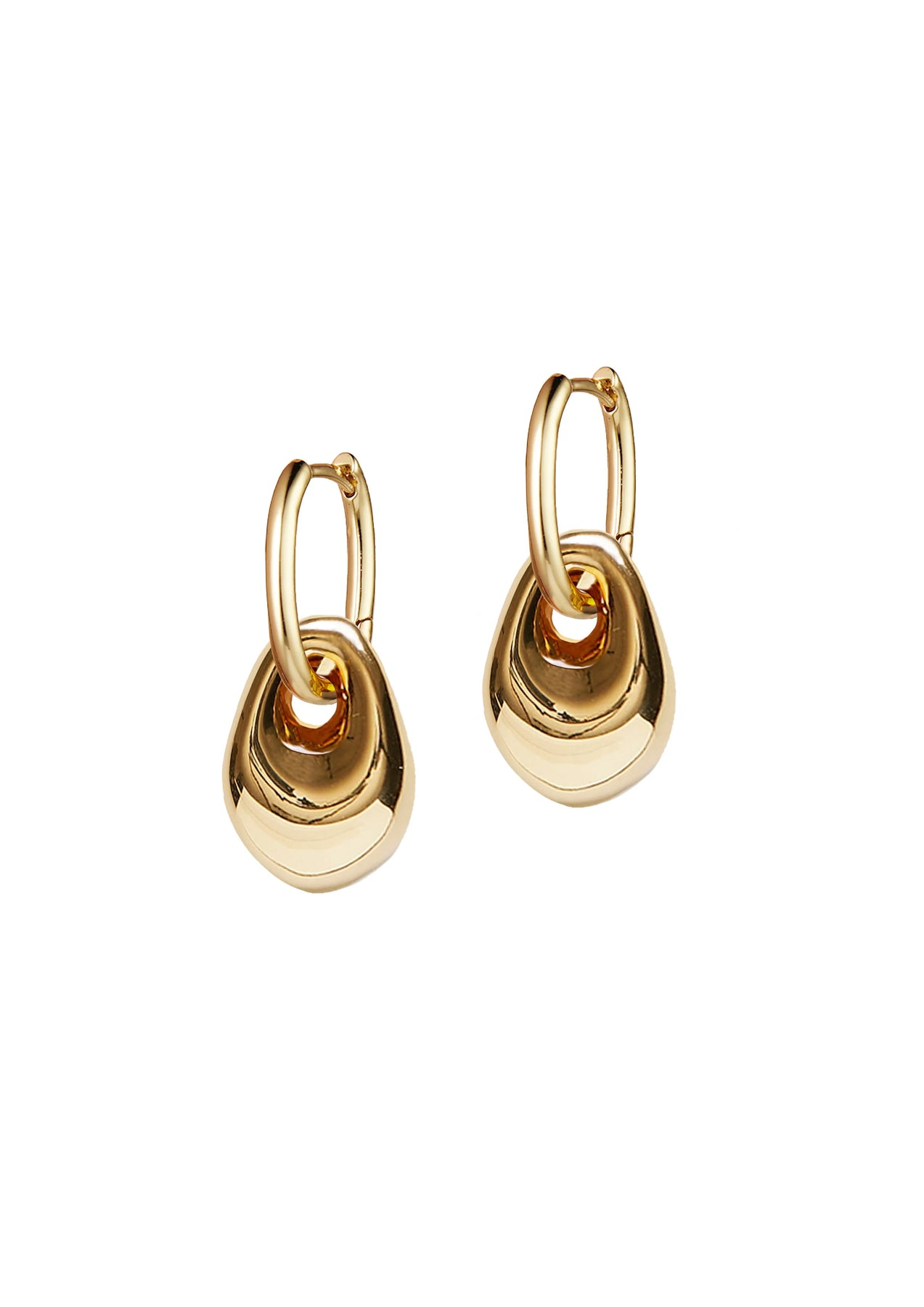 Golden Pebble Earring - Guld