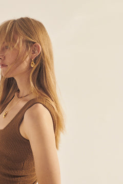 Golden Pebble Earring - Gold