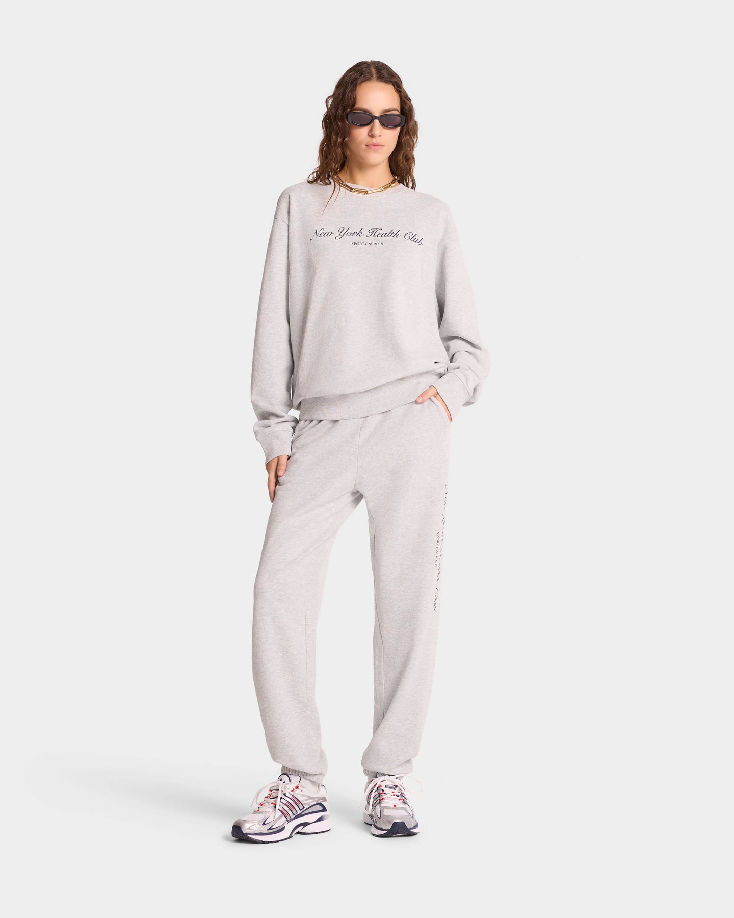 Ny Health Club Crewneck - Heather Gray