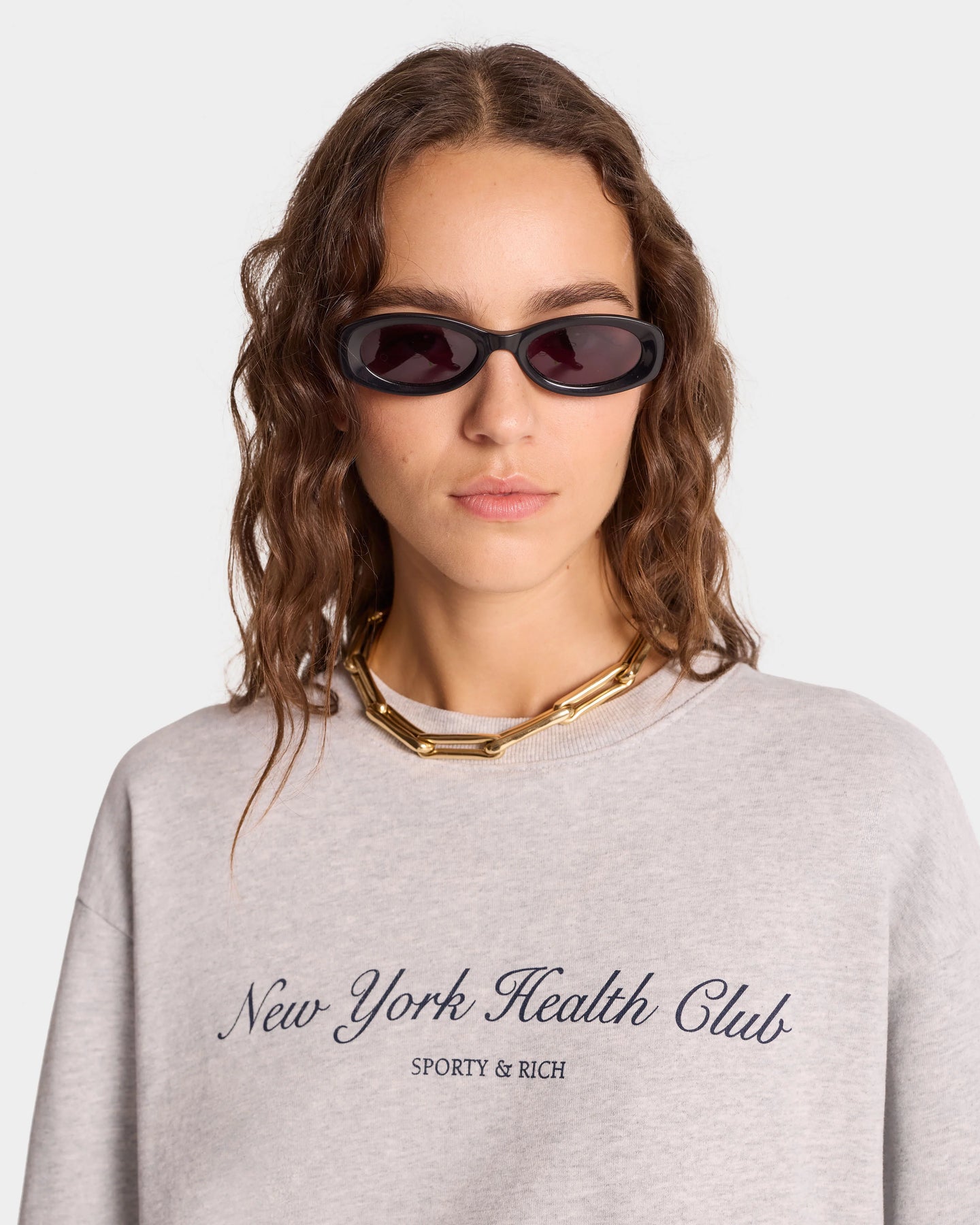 Ny Health Club Crewneck - Heather Gray