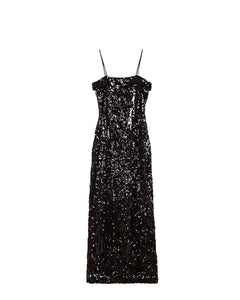 Sequins Strap Dress - Black