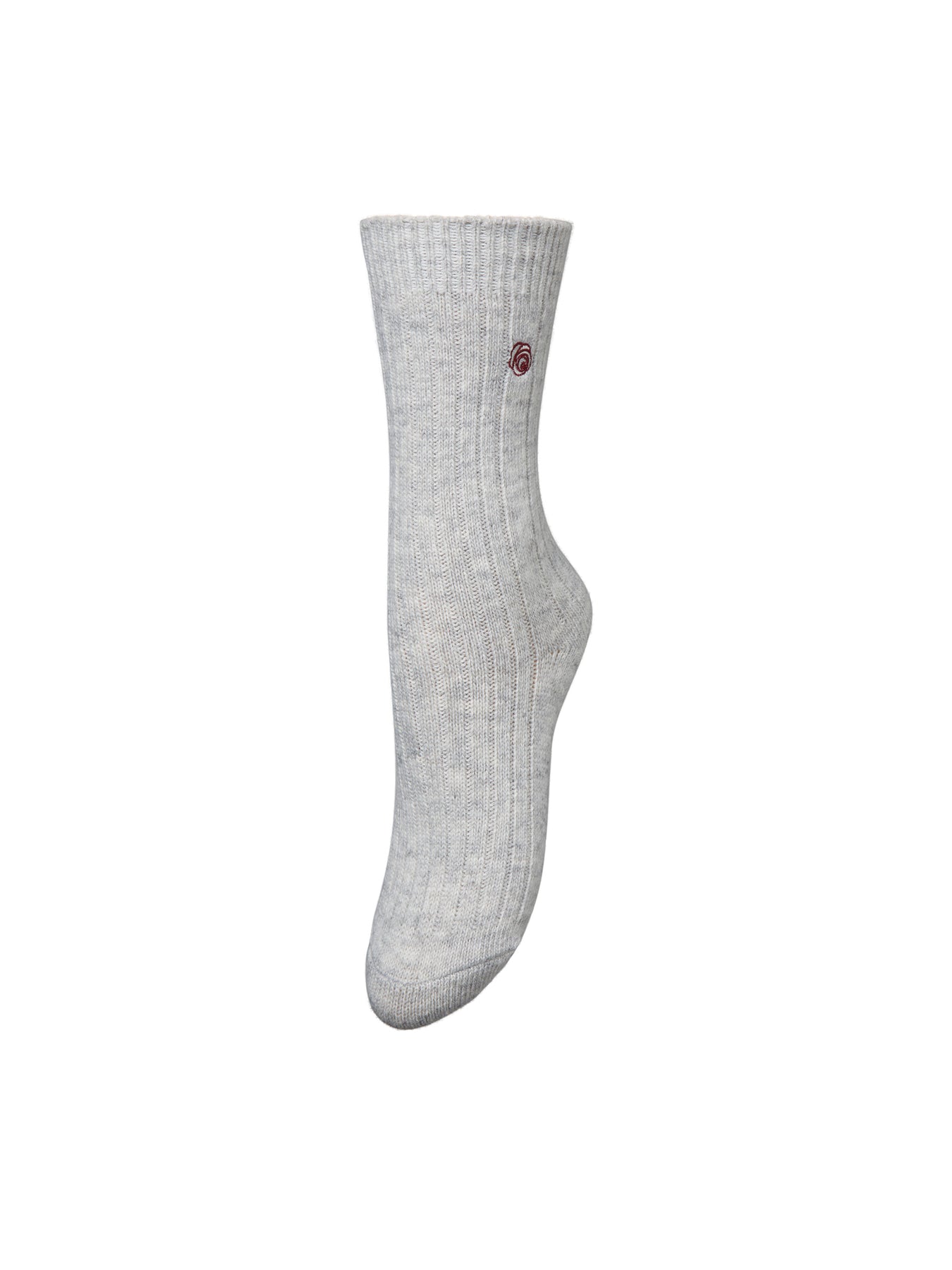 Rose Wola Sock - Light Grey Melange