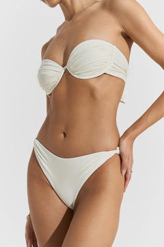 Twisted Bikini Bottom - Pearl White