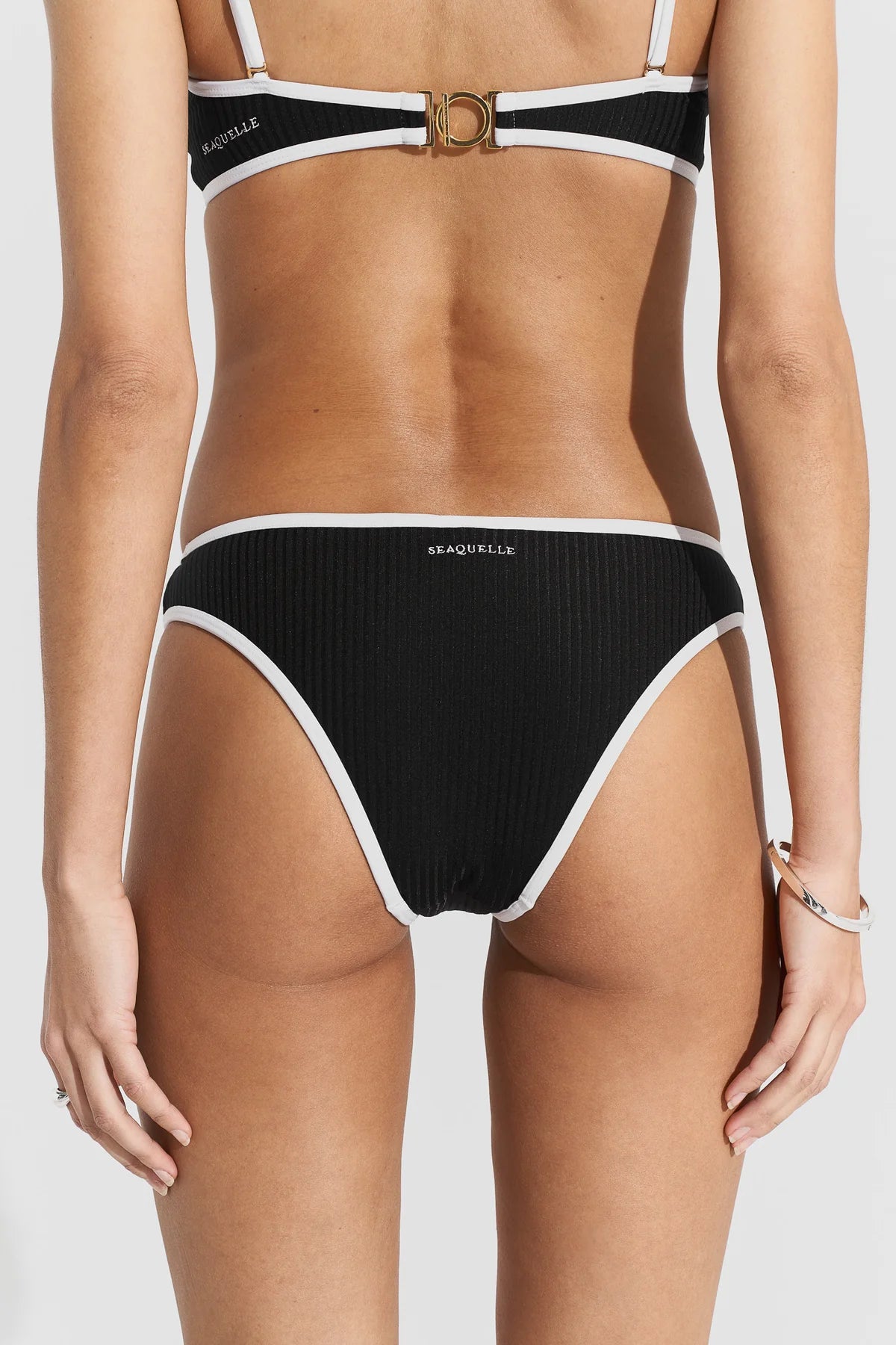 Ribbed Bikini Bottom - Svart