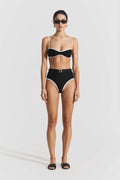 Ribbad bikinitopp - Svart