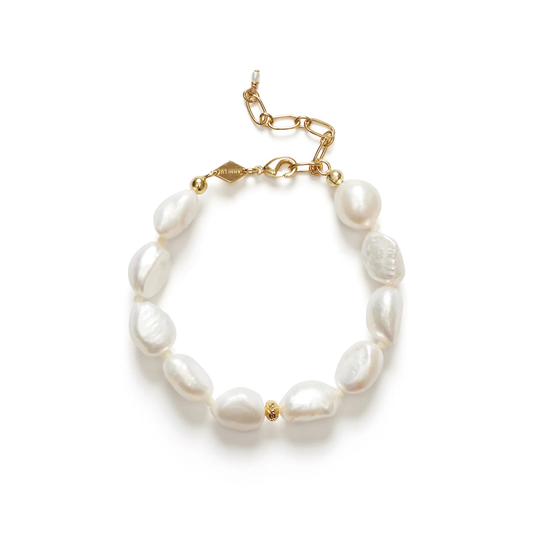 ANNI LU Big Stellar Pearly Armband - Guld