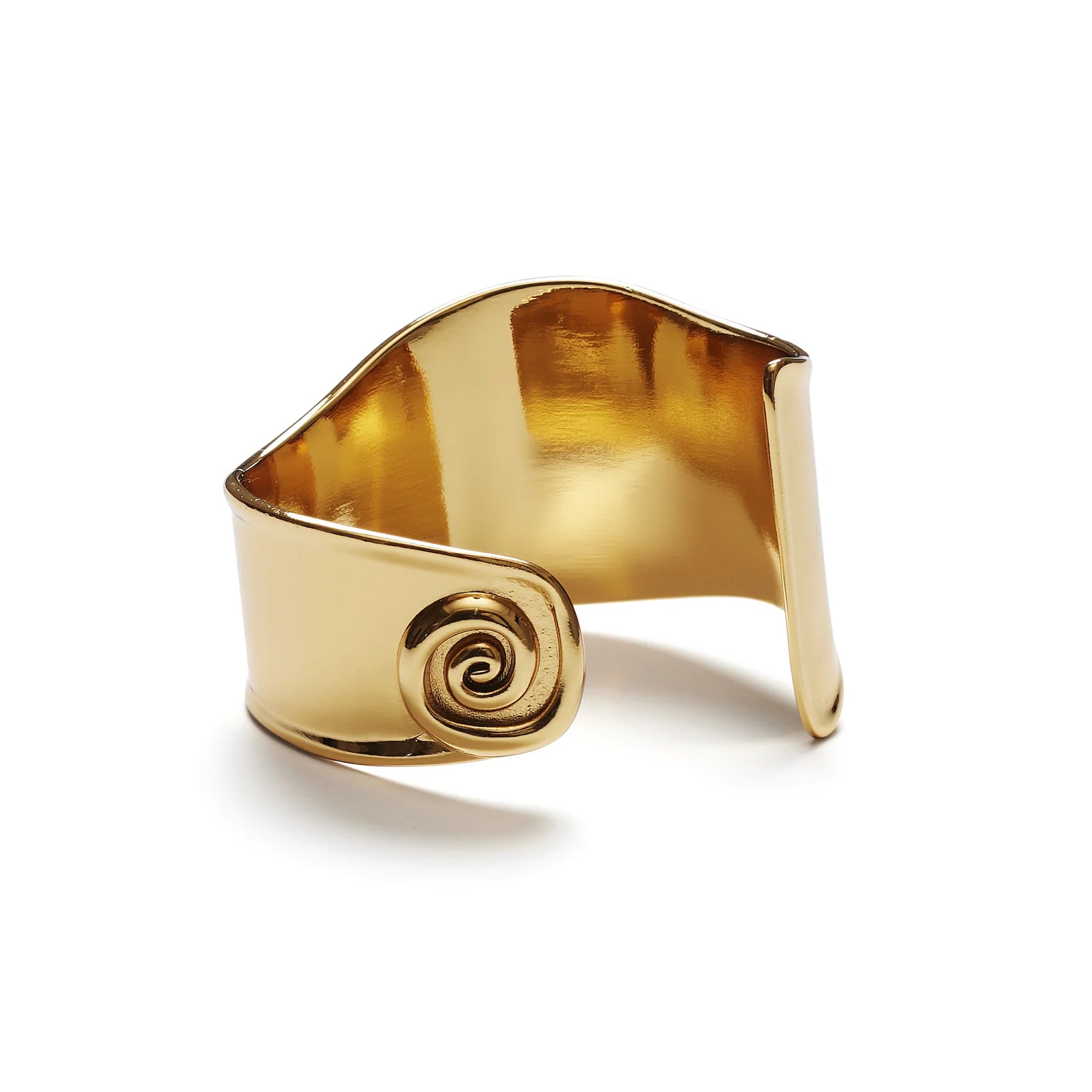 Swirly Square Bangle - Guld