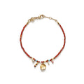 Maroon Harmony Bracelet - Gold
