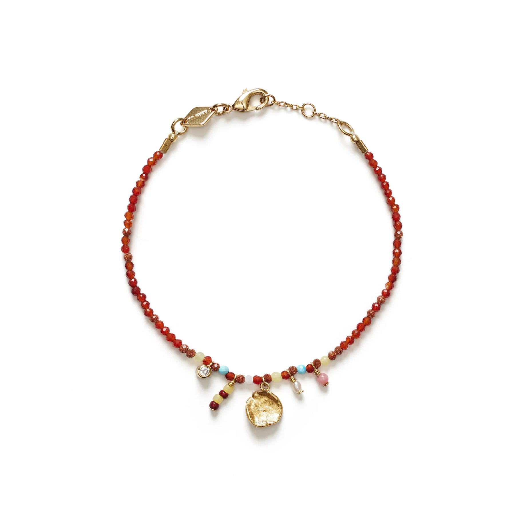 Maroon Harmony Bracelet - Gold