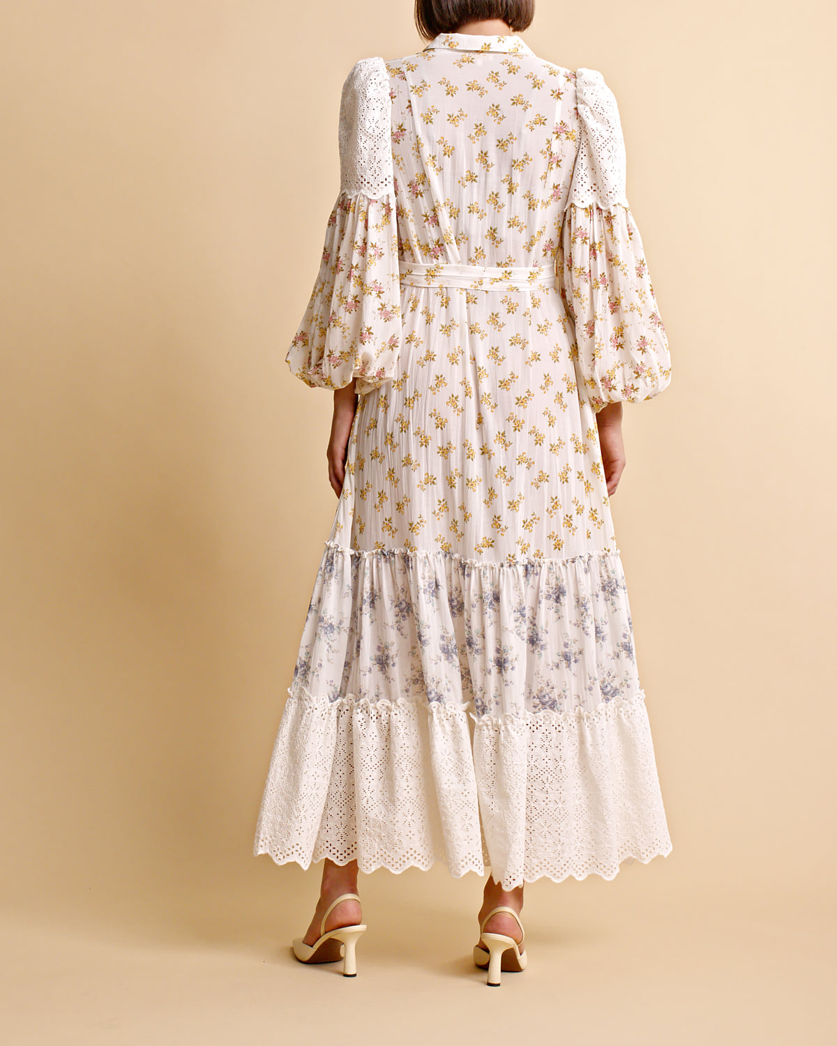 Cotton Slub Shirt Dress - Flower Combo