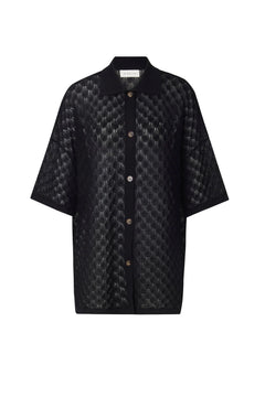 Moa Oversized Knitted Shirt - Black