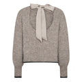 Coraliecc Bow Ls Rib Knit - Walnut