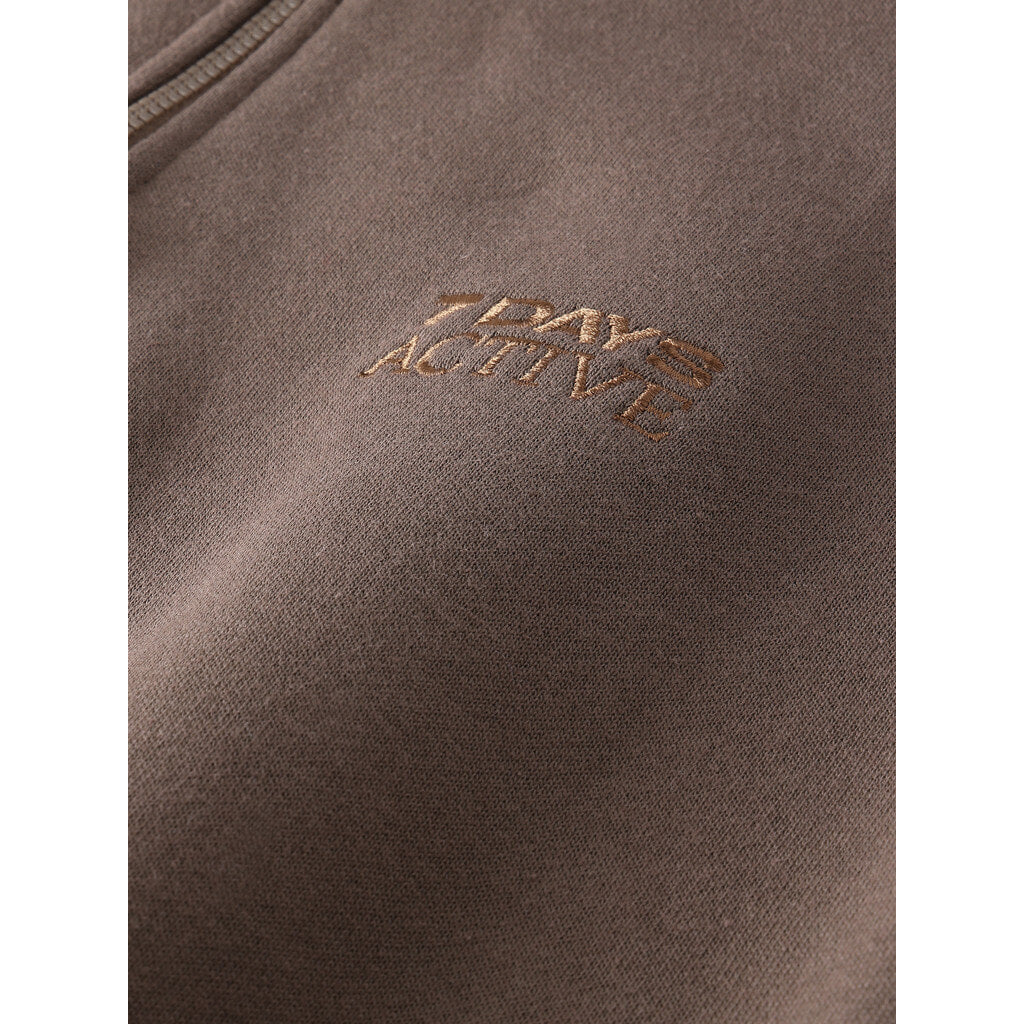 Organic Fitted Half Zip - Major Brown