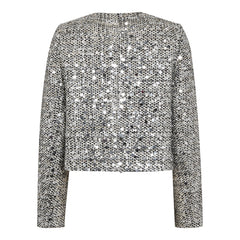 Bouclecc Sequin Cocktail Jacket - White Black