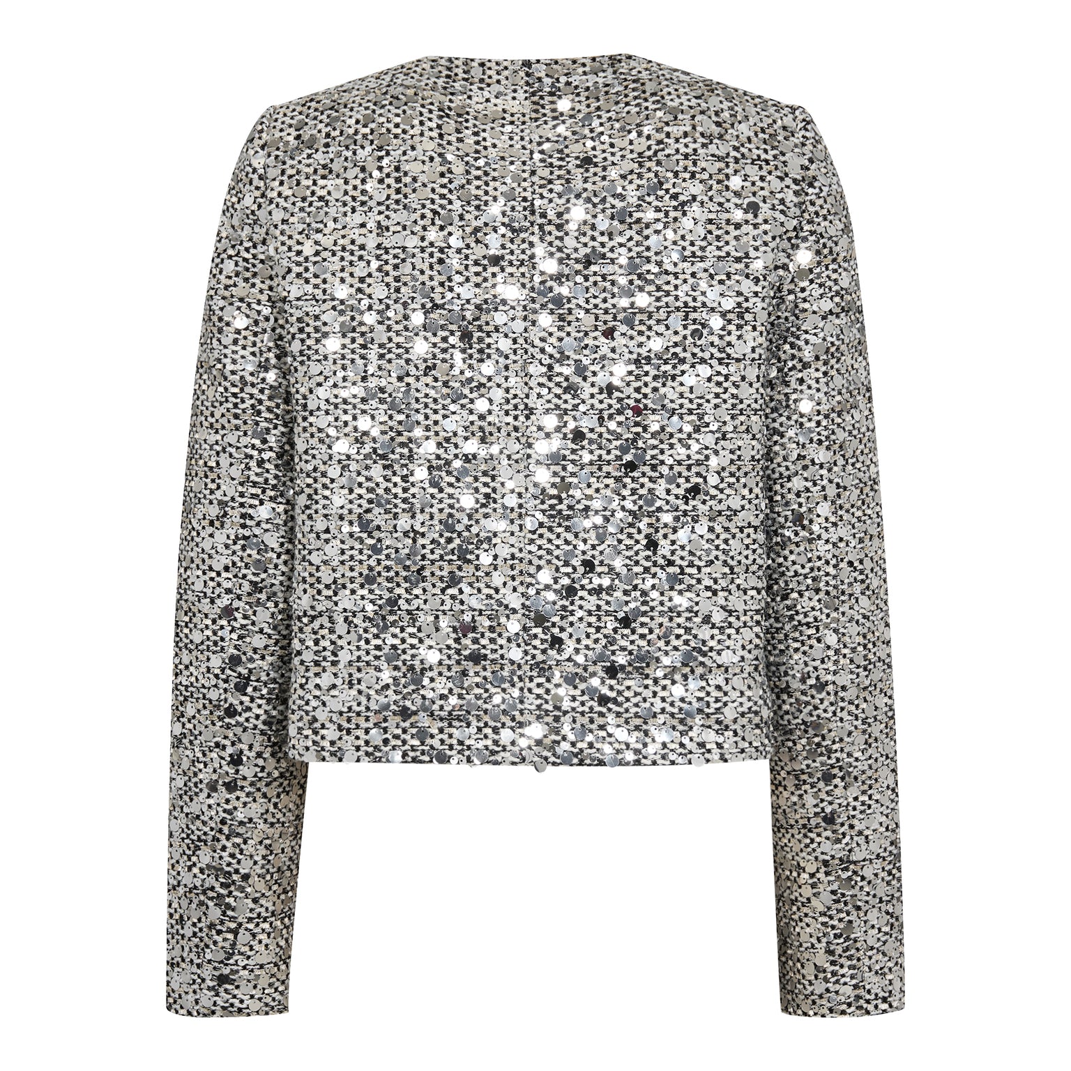 Bouclecc Sequin Cocktail Jacket - White Black