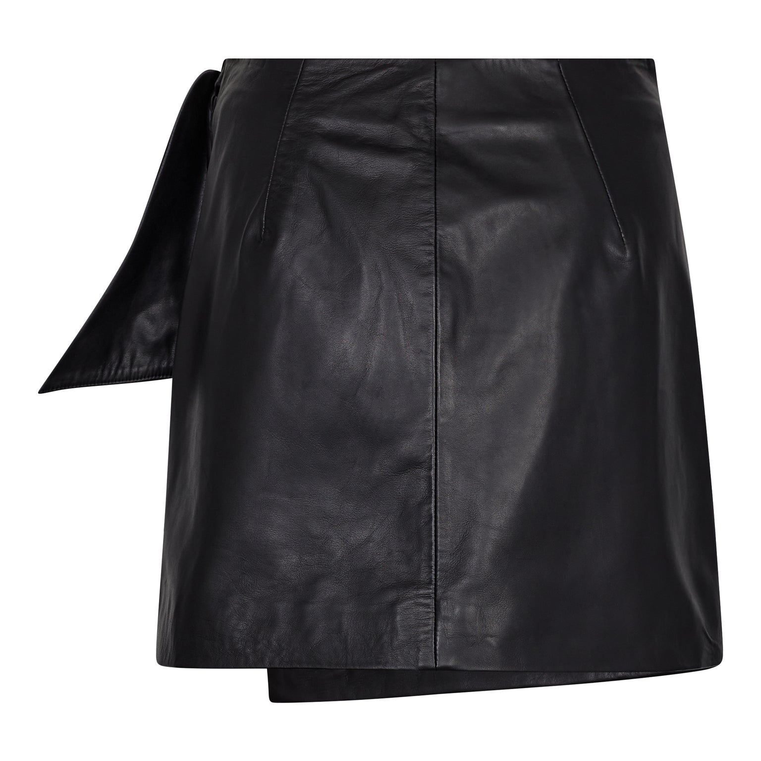 Phoebecc Leather Bow Skirt - Black