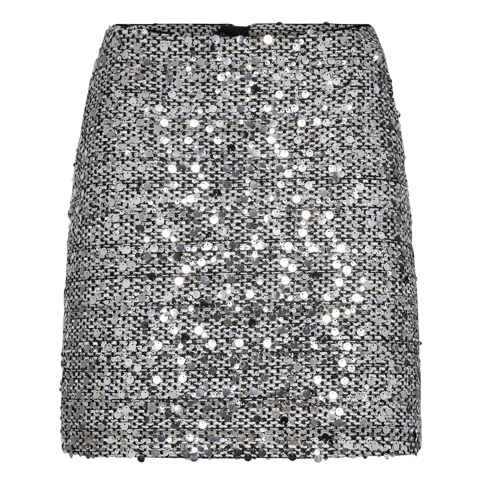 Bouclecc Sequin Mini Skirt - White Black