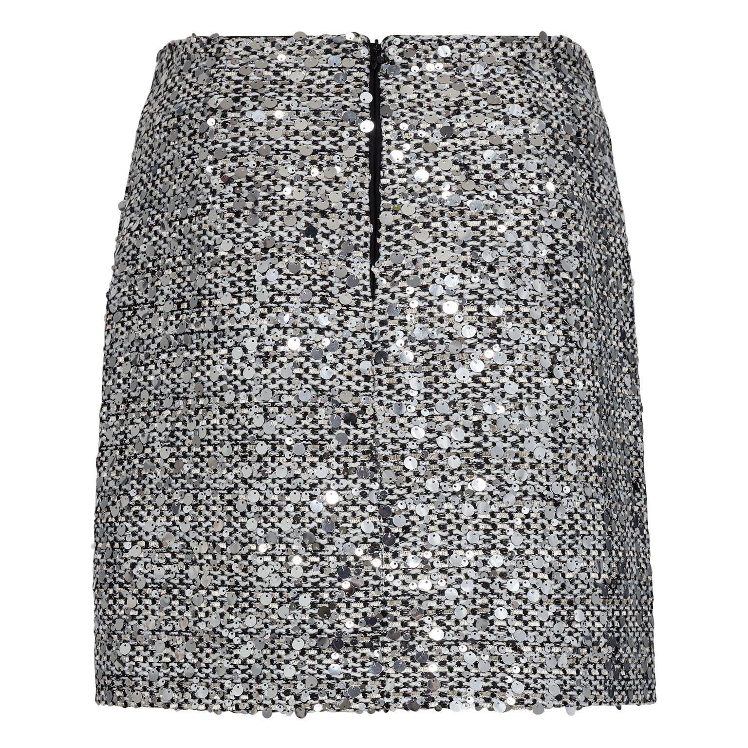 Bouclecc Sequin Mini Skirt - White Black