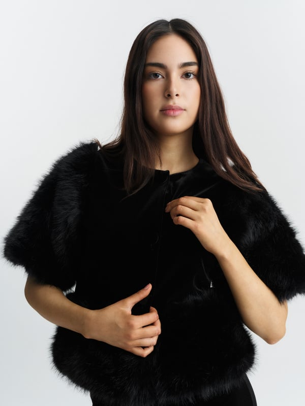 Mone Velour Top - Svart