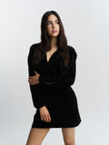 Philo Stud Velour Dress - Svart