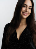 Philo Stud Velour Dress - Svart