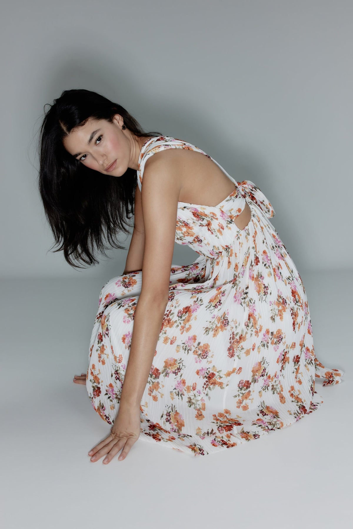 Becoming Bow Back Midi Dress - Flora Natura