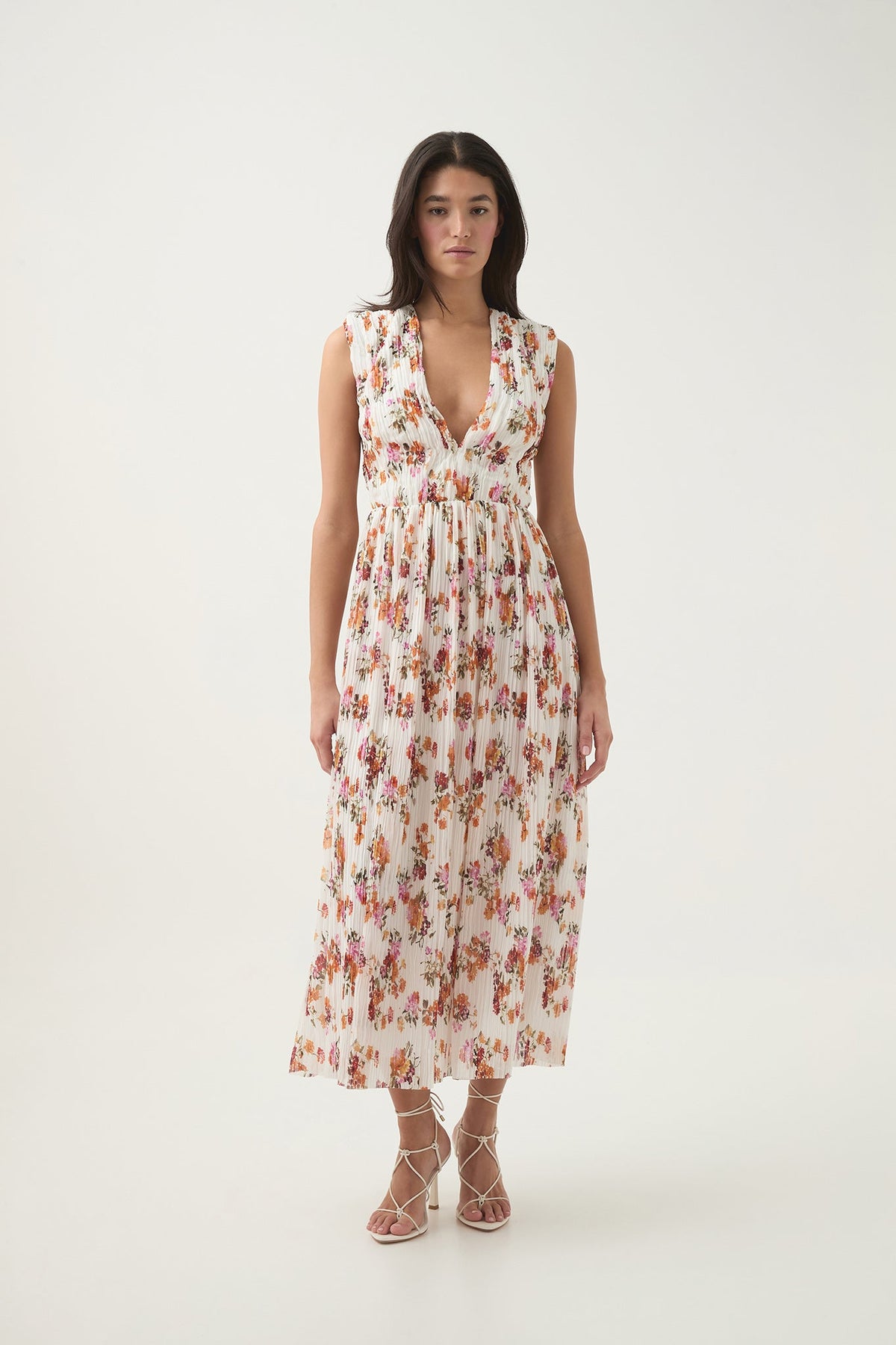 Becoming Bow Back Midi Dress - Flora Natura