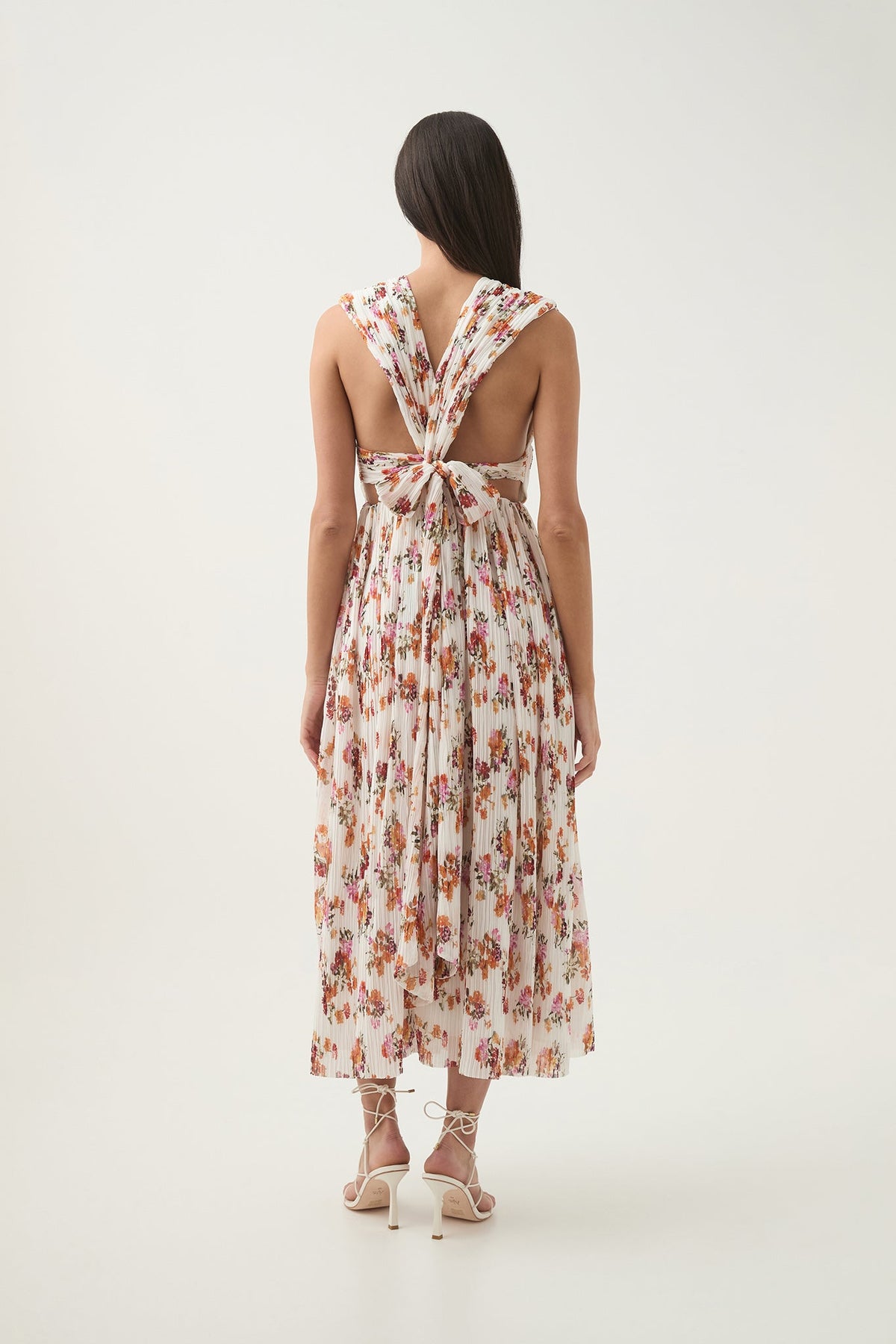 Becoming Bow Back Midi Dress - Flora Natura