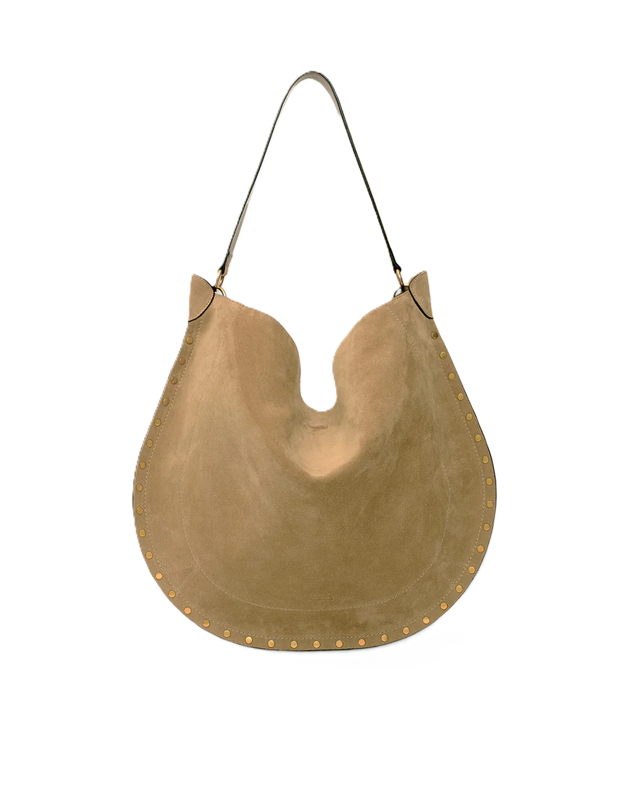 Oskan Hobo Soft Suede Leather Studded - Taupe