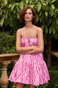 Willow Sweetheart Mini Dress - Dappled Flame