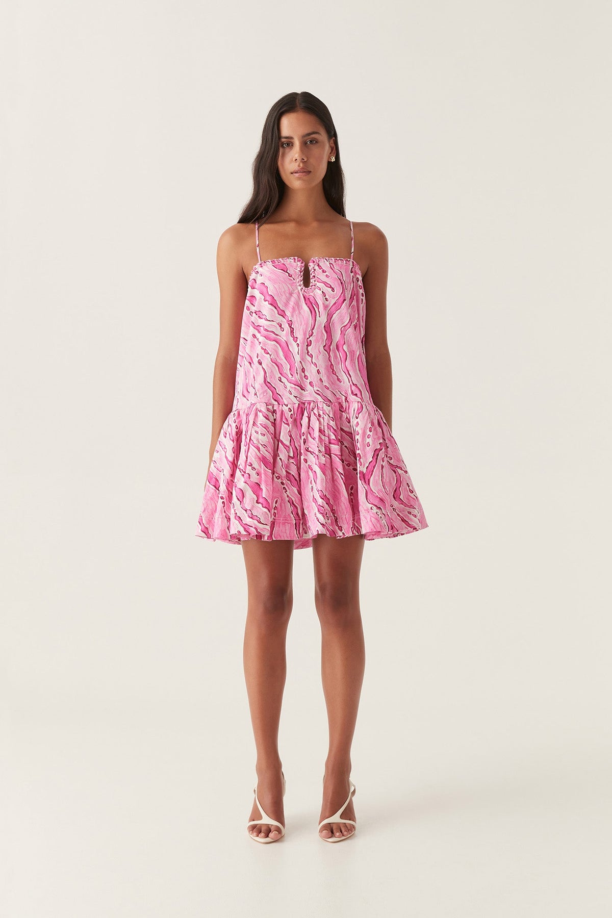 Willow Sweetheart Mini Dress - Dappled Flame