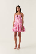Willow Sweetheart Mini Dress - Dappled Flame
