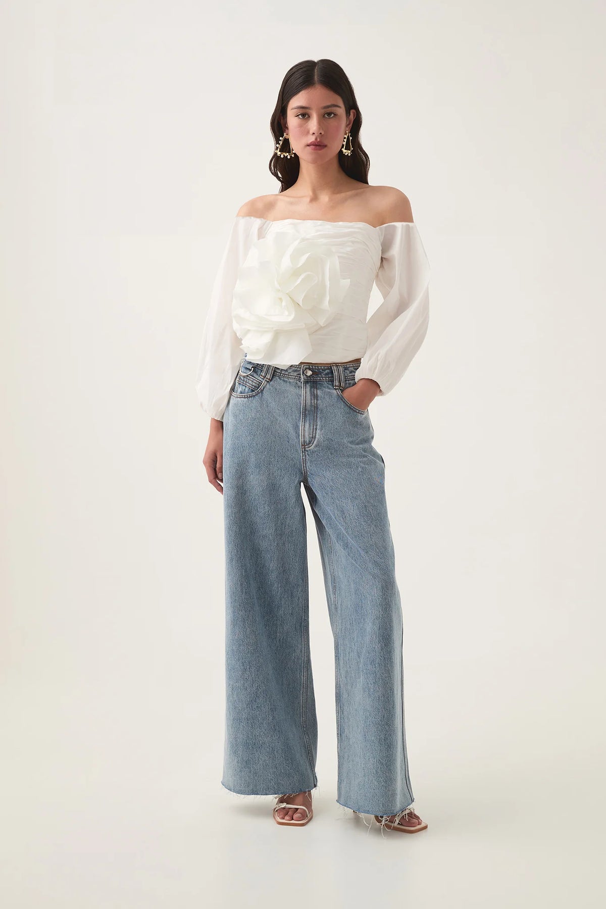 Parallels Spiral Top - Ivory