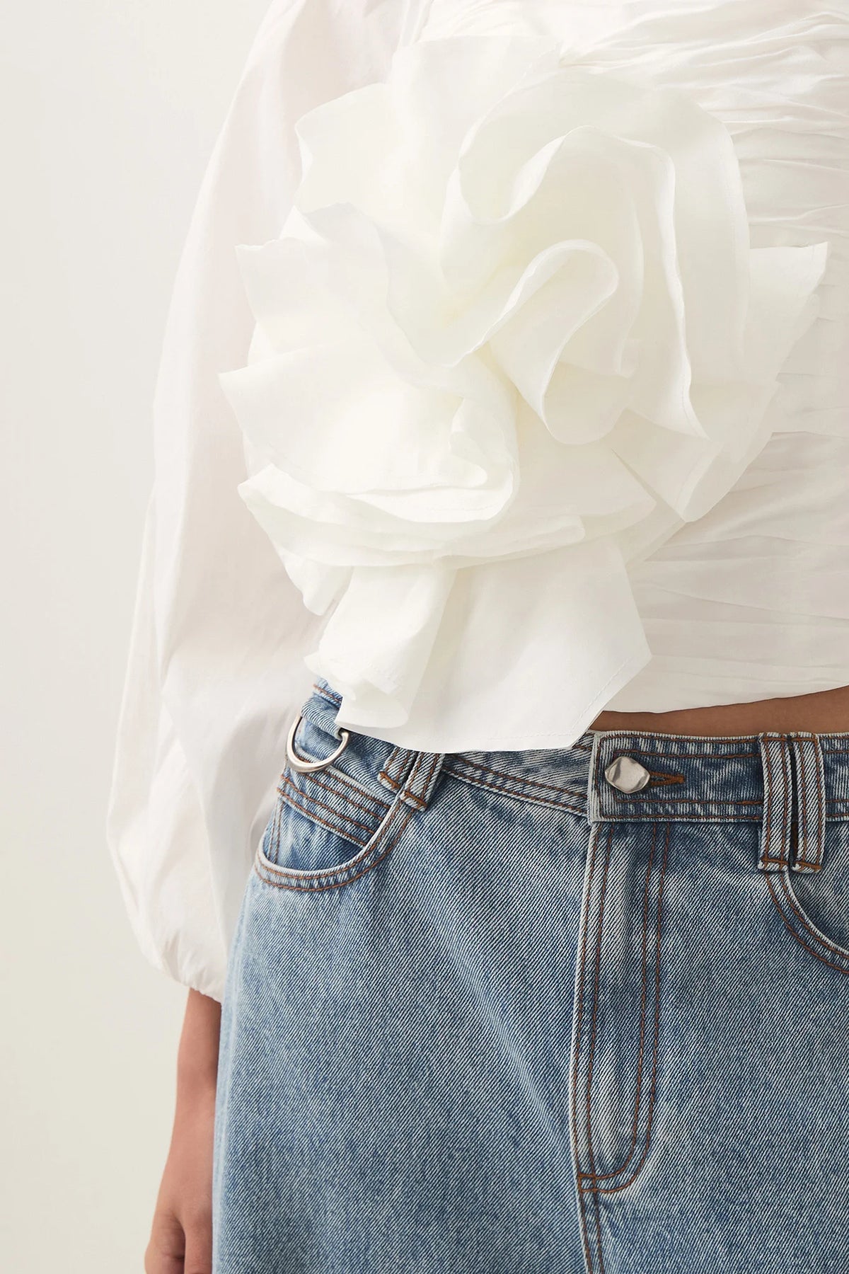 Parallels Spiral Top - Ivory