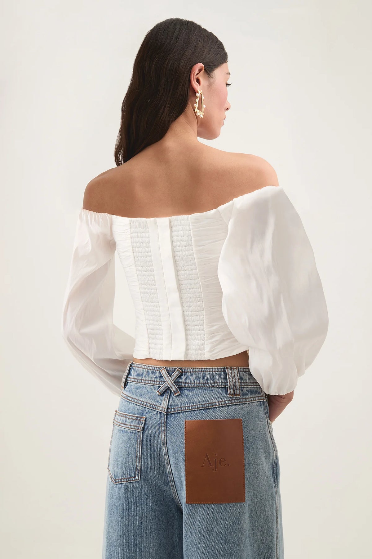 Parallels Spiral Top - Ivory