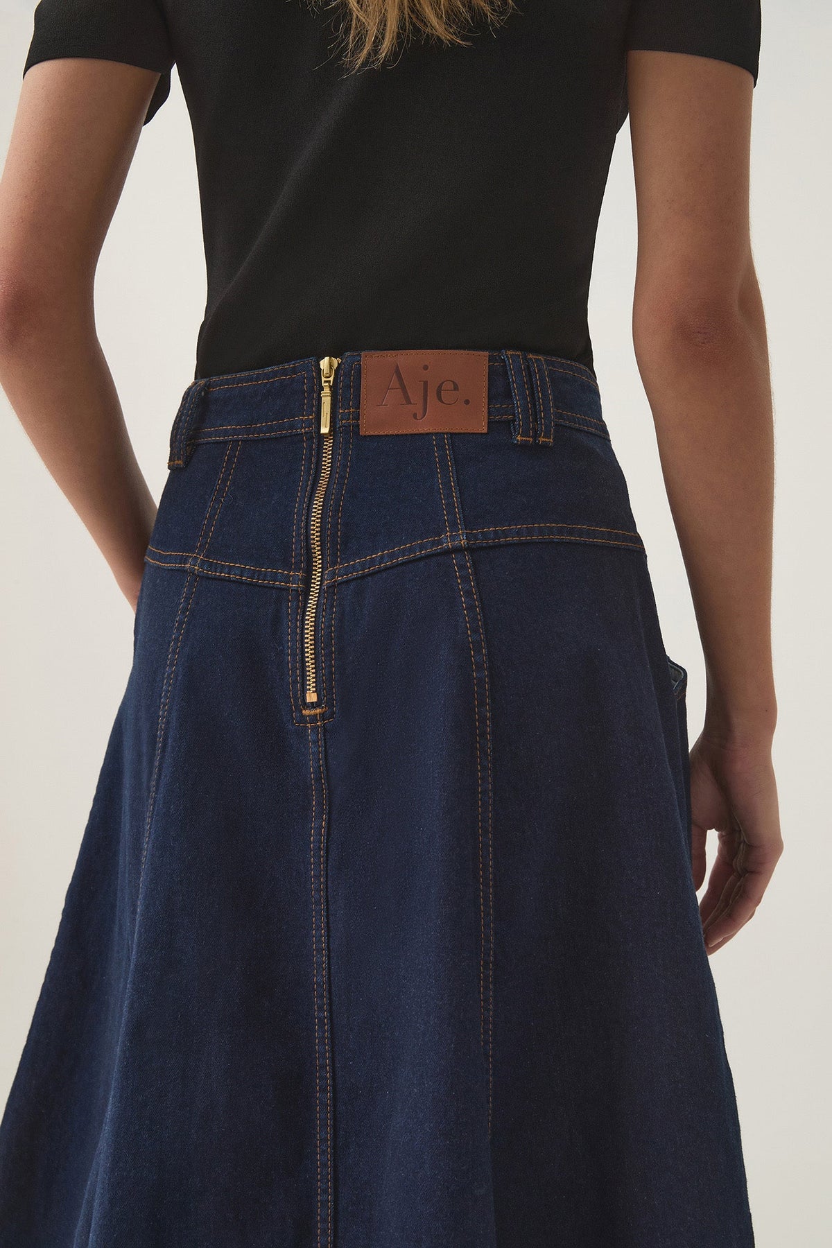Resonance Denim Midi Skirt - Indigo
