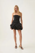 Violette Bubble Hem Mini Dress - Svart