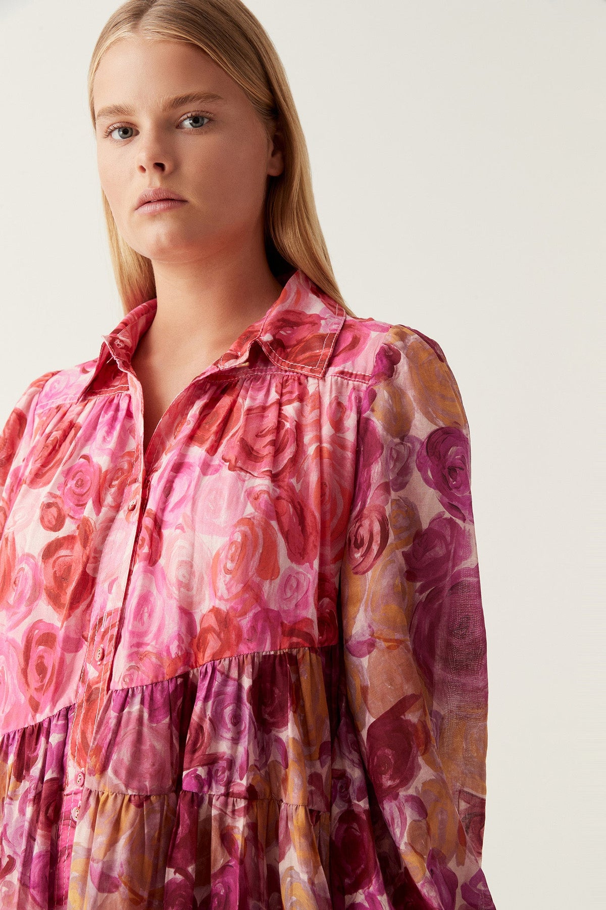 Vision Smock Mini Dress - Kaleidosco Pic Rose
