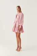 Fallingwater Ruched Mini Dress - Chalk Pink