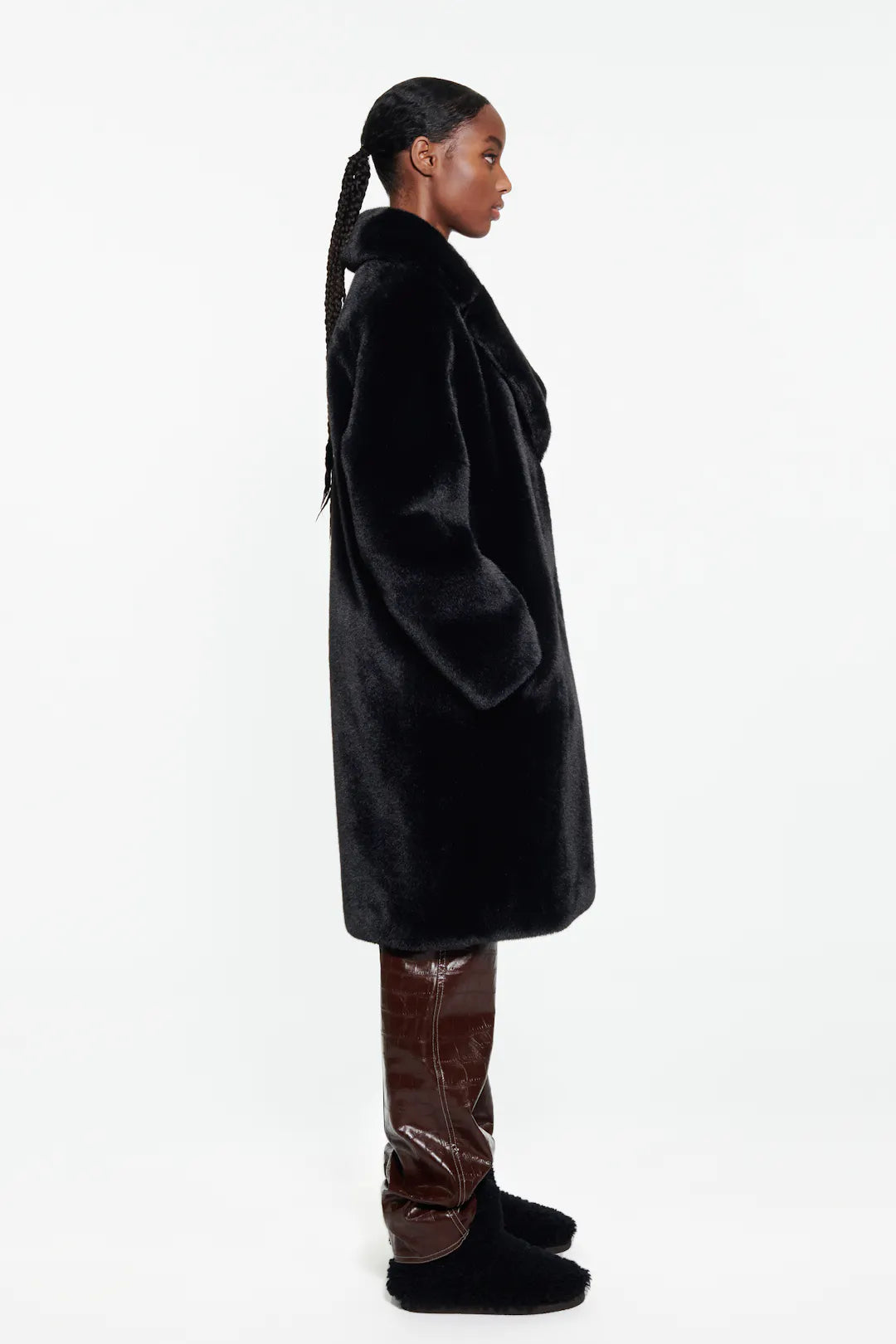 Camille Cocoon Coat - Black